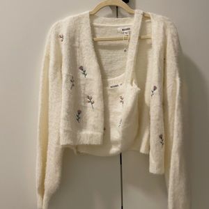 Knit sweater and cardigan set